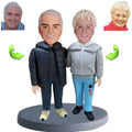 Custom couple bobblehead for parents’ anniversary — personalized handmade figurine