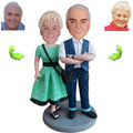 Custom couple bobblehead for parents’ anniversary — personalized handmade figurine