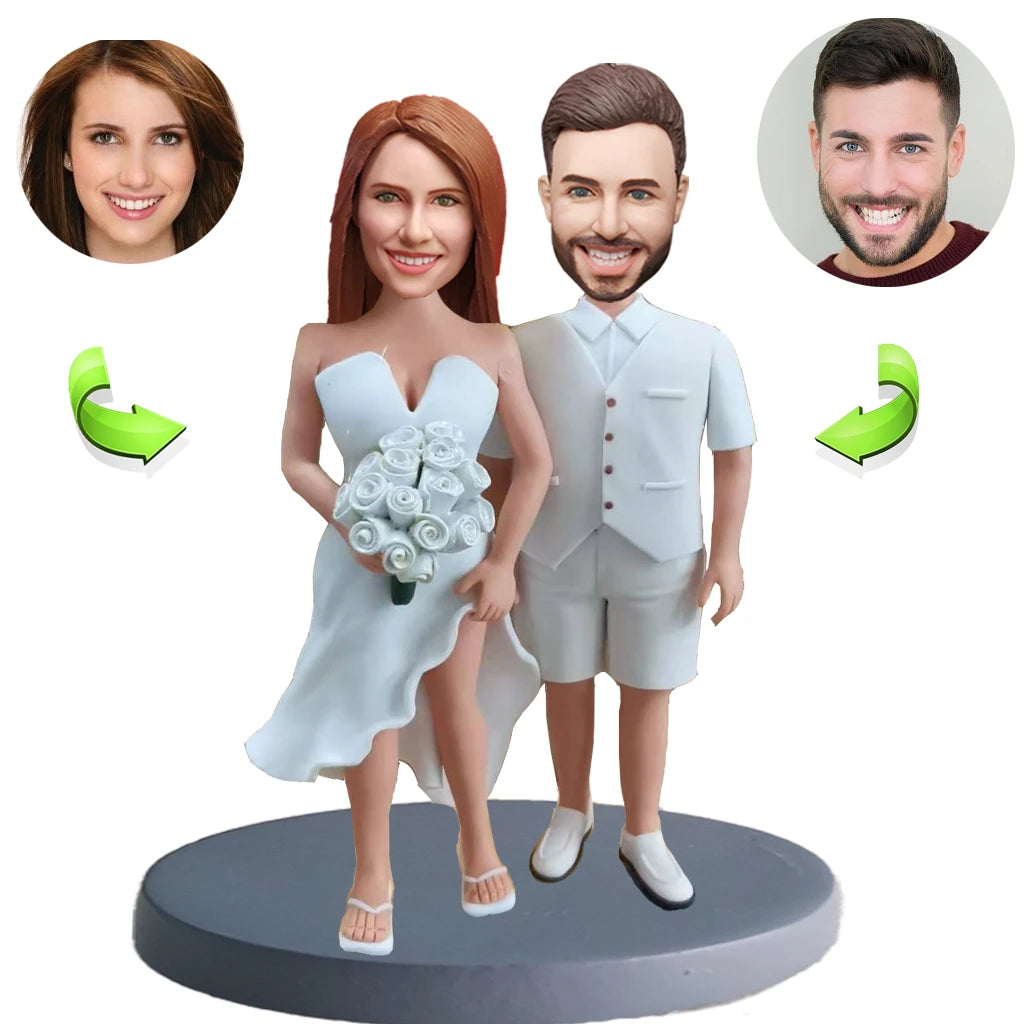 Wedding custom bobblehead of wedding 50, an adorable figurine perfect for bridal gifts or cake toppers