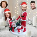 Custom couple Christmas bobblehead personalized holiday gift festive figurine