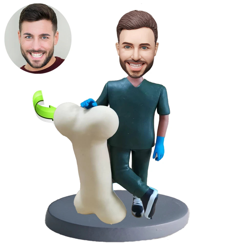 Personalized custom bobblehead of doctor 22 in doctor’s outfit, perfect for medical professionals and unique gifts