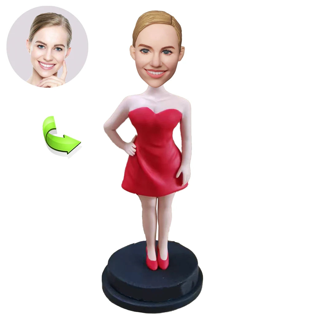 Red Skirt Beauty Custom Bobblehead