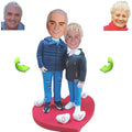 Custom couple bobblehead for parents’ anniversary — personalized handmade figurine