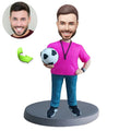 Personalized male bobblehead close-up — handcrafted custom figurine
