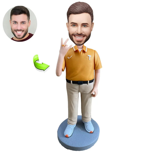 Customizable Happy Male Bobblehead