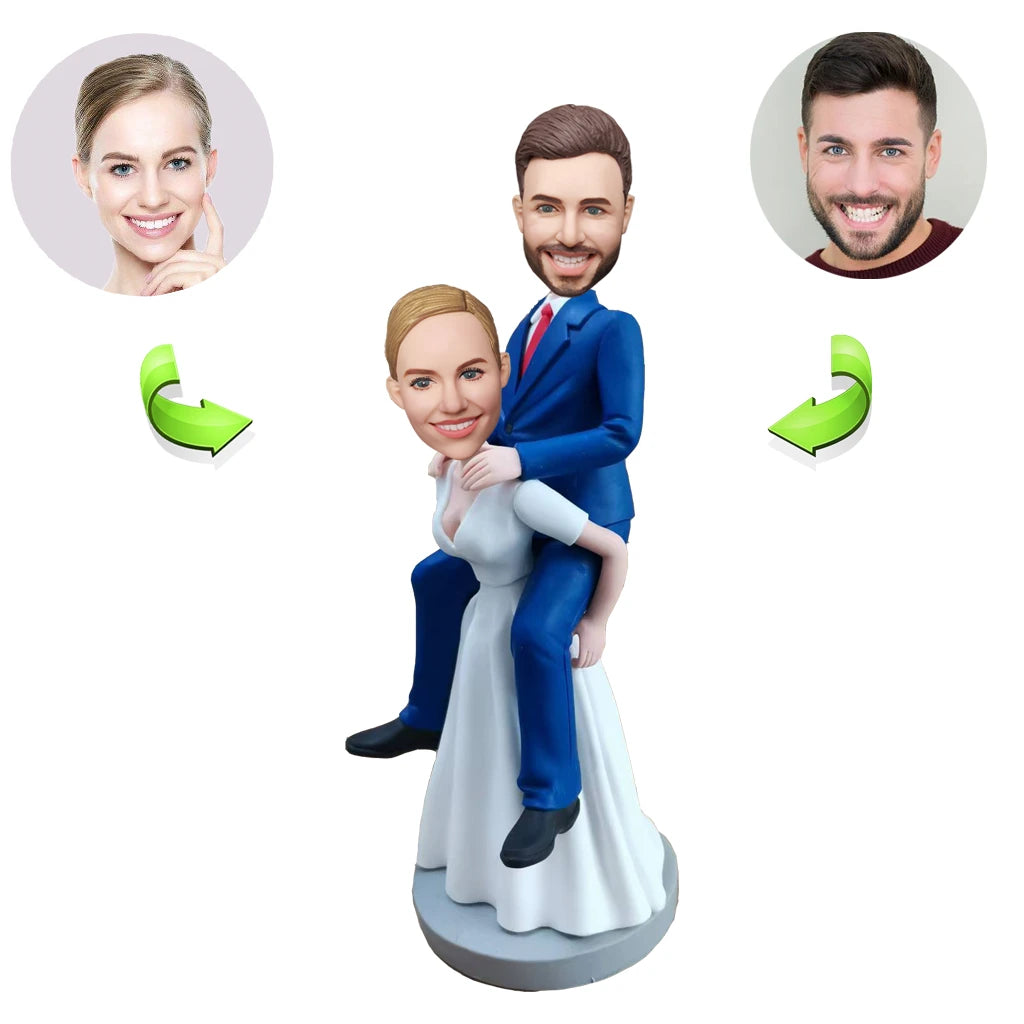 Wedding custom bobblehead of wedding 55, an adorable figurine perfect for bridal gifts or cake toppers