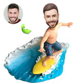 Custom surfing bobblehead premium personalized gift for surfer handmade sports figurine
