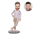 Personalized custom bobblehead of doctor 21in doctor’s outfit, perfect for medical professionals and unique gifts