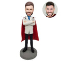 Personalized custom bobblehead of doctor 22in doctor’s outfit, perfect for medical professionals and unique gifts