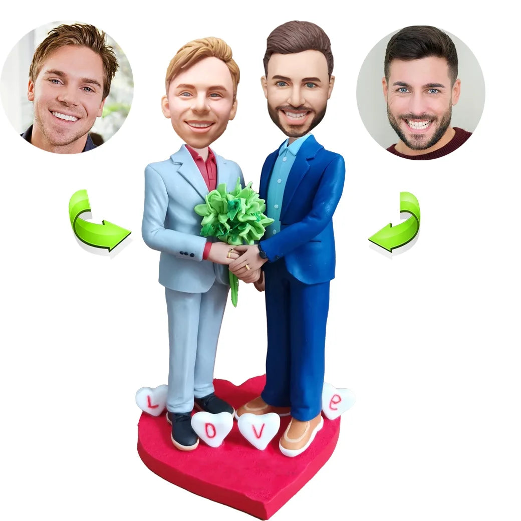 Wedding custom bobblehead of wedding 27, an adorable figurine perfect for bridal gifts or cake toppers