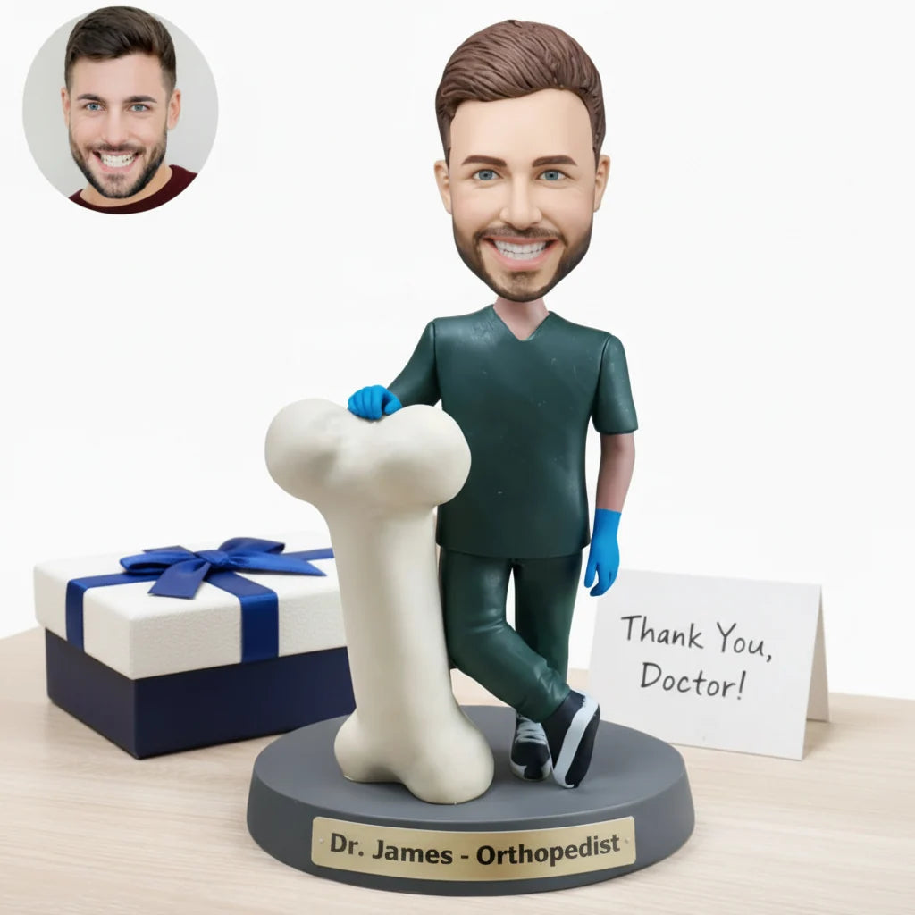 Custom Orthopedic Doctor Bobblehead – Personalized Bone Doctor Gift