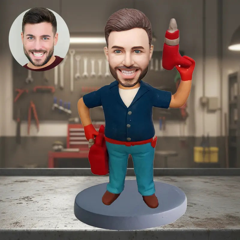 Mechanic bobblehead gift auto repair personalized custom car technician garage figurine