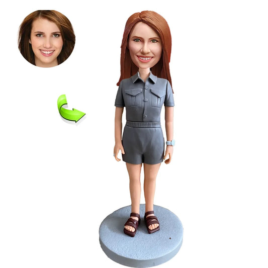 Custom Female College Bobblehead Doll