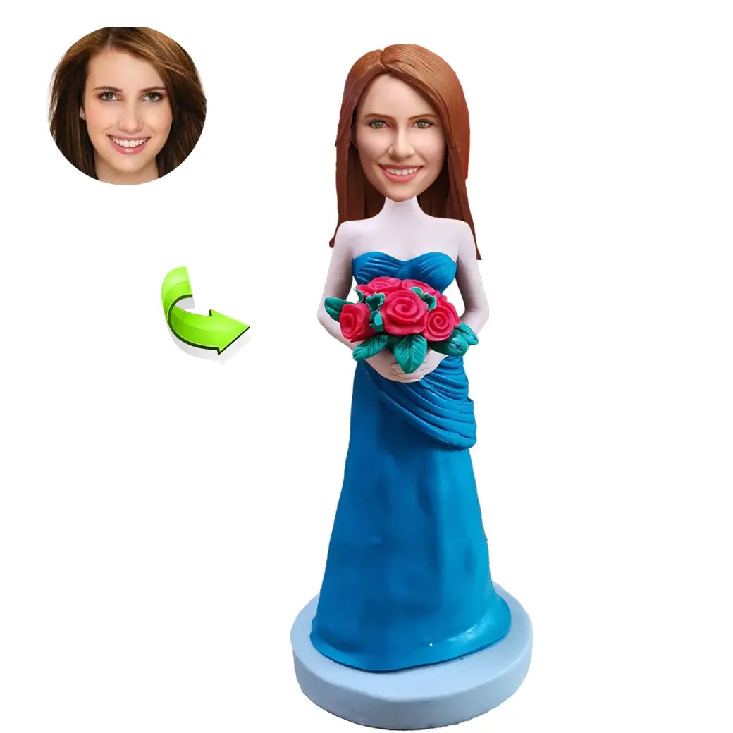 Custom female bobblehead gift — unique personalized figurine for women