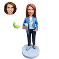 Custom female bobblehead gift — unique personalized figurine for women