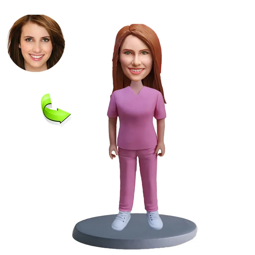 Personalized custom bobblehead of doctor 42 in doctor’s outfit, perfect for medical professionals and unique gifts