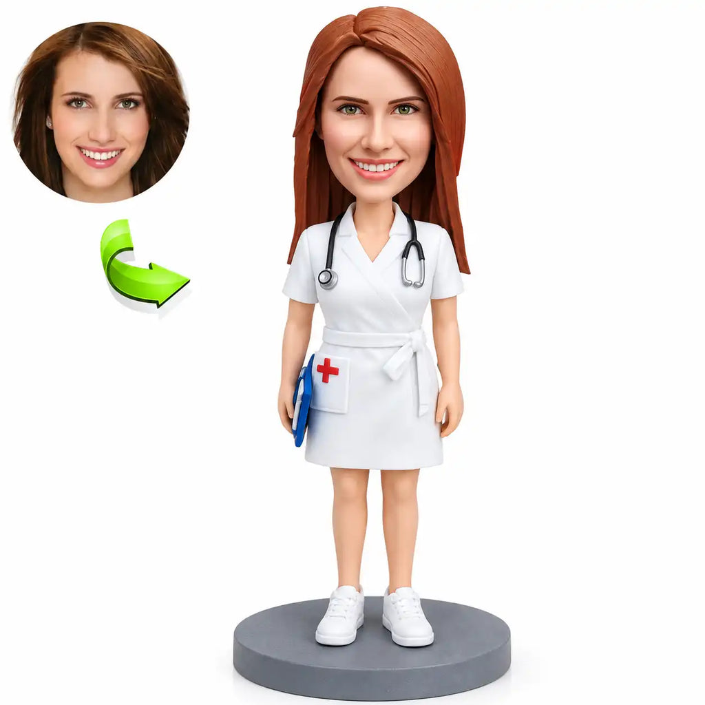 Beautiful Nurse Bobblehead - Caring Healthcare Figurine