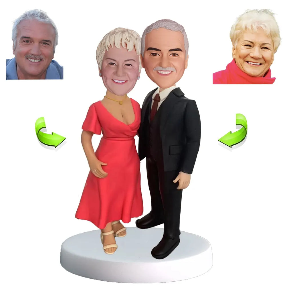 Custom parents anniversary bobblehead — personalized figurine gift