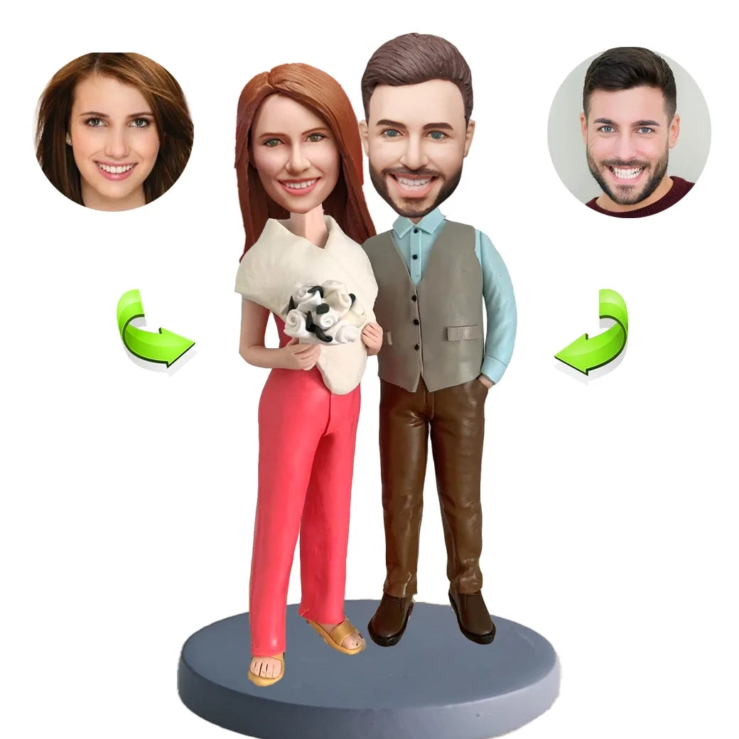 Couples custom bobblehead of couples 51, a charming keepsake for romantic occasions
