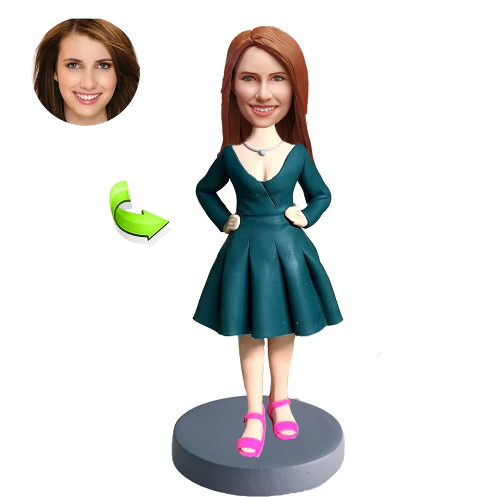 Custom female bobblehead gift — unique personalized figurine for women