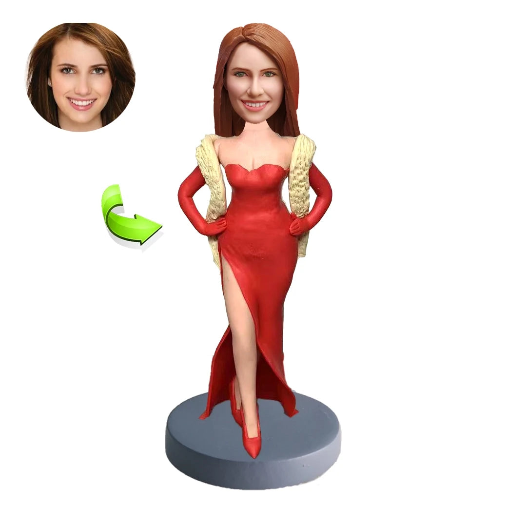 Custom female bobblehead gift — unique personalized figurine for women