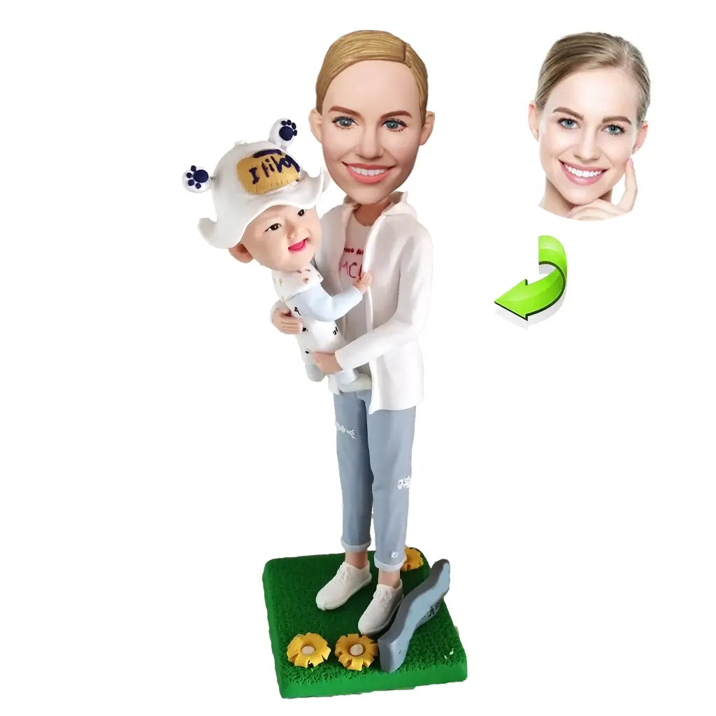 Family custom bobblehead of family 9, a heartwarming personalized gift capturing family moments