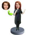 Custom musician bobblehead with microphone — personalized singer figurine
