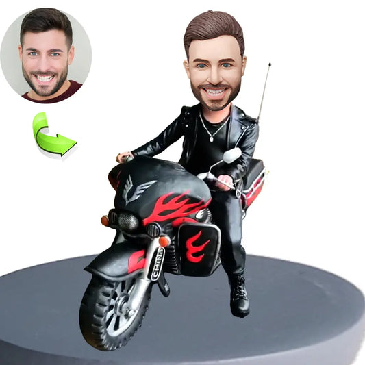 Bobble Head Ultra-Cool Motorcycle Rider Fully Customizable