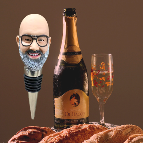 Bobblehead wine stopper and bottle opener — novelty gift accessory
