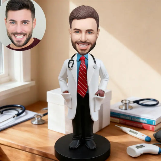 Custom doctor bobblehead personalized medical professional gift handmade physician figurine