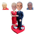 Personalized parents anniversary bobbleheads — handcrafted couple figurines