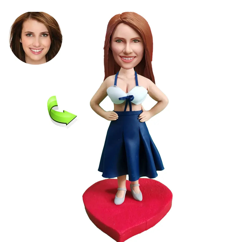 Bobble Head Customized Stylish Woman in Fashion Dress