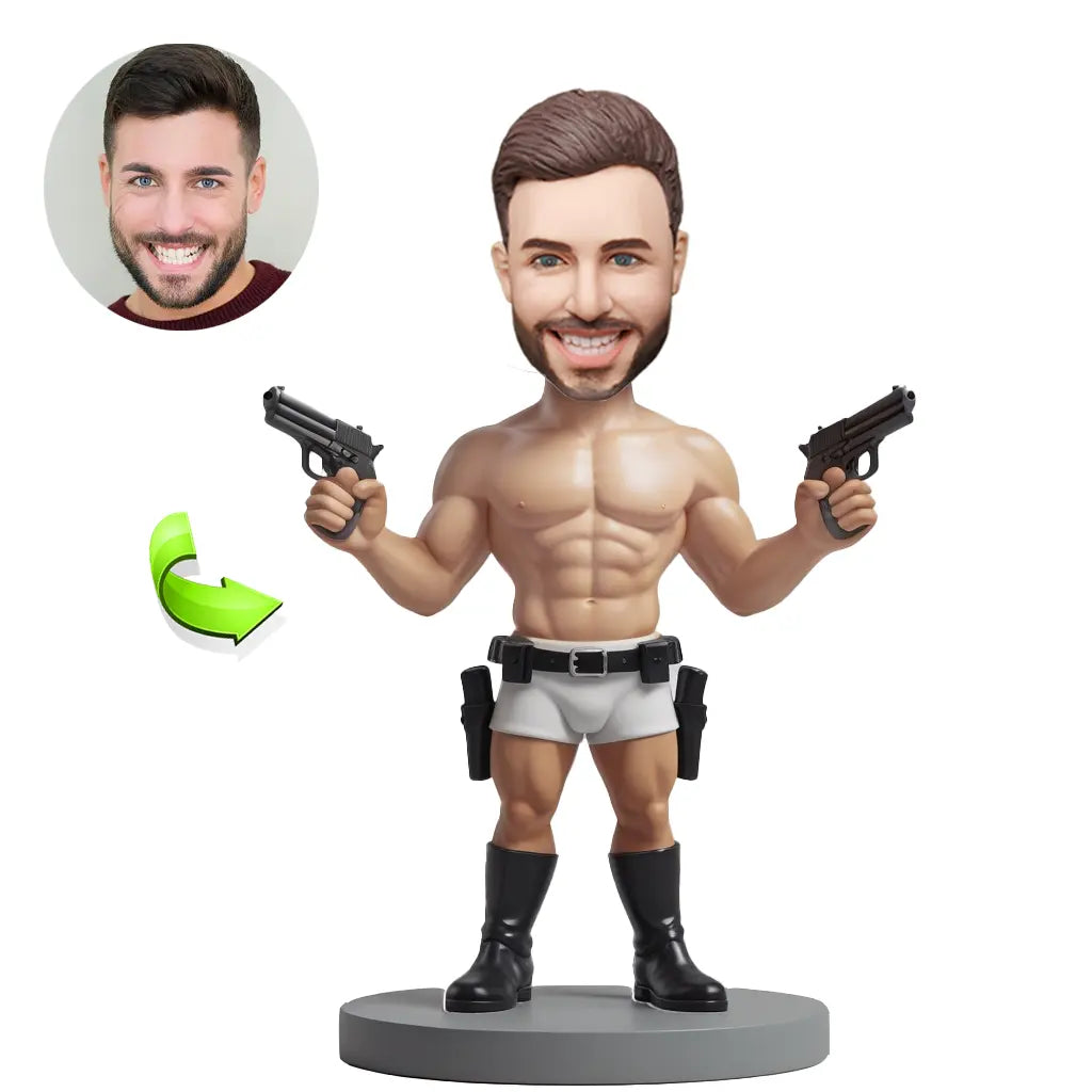 Funny custom bobblehead of funny 45, a playful and humorous personalized figurine