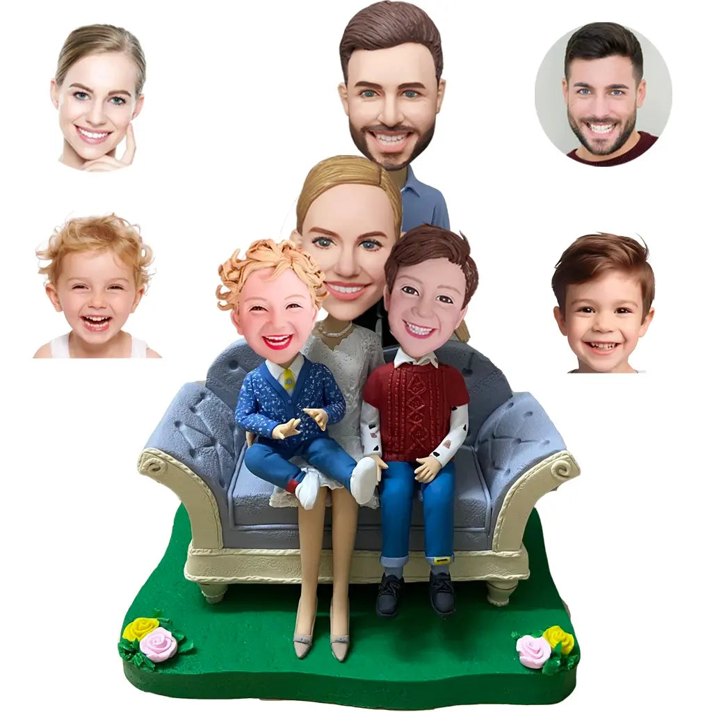 Family custom bobblehead of family 15, a heartwarming personalized gift capturing family moments
