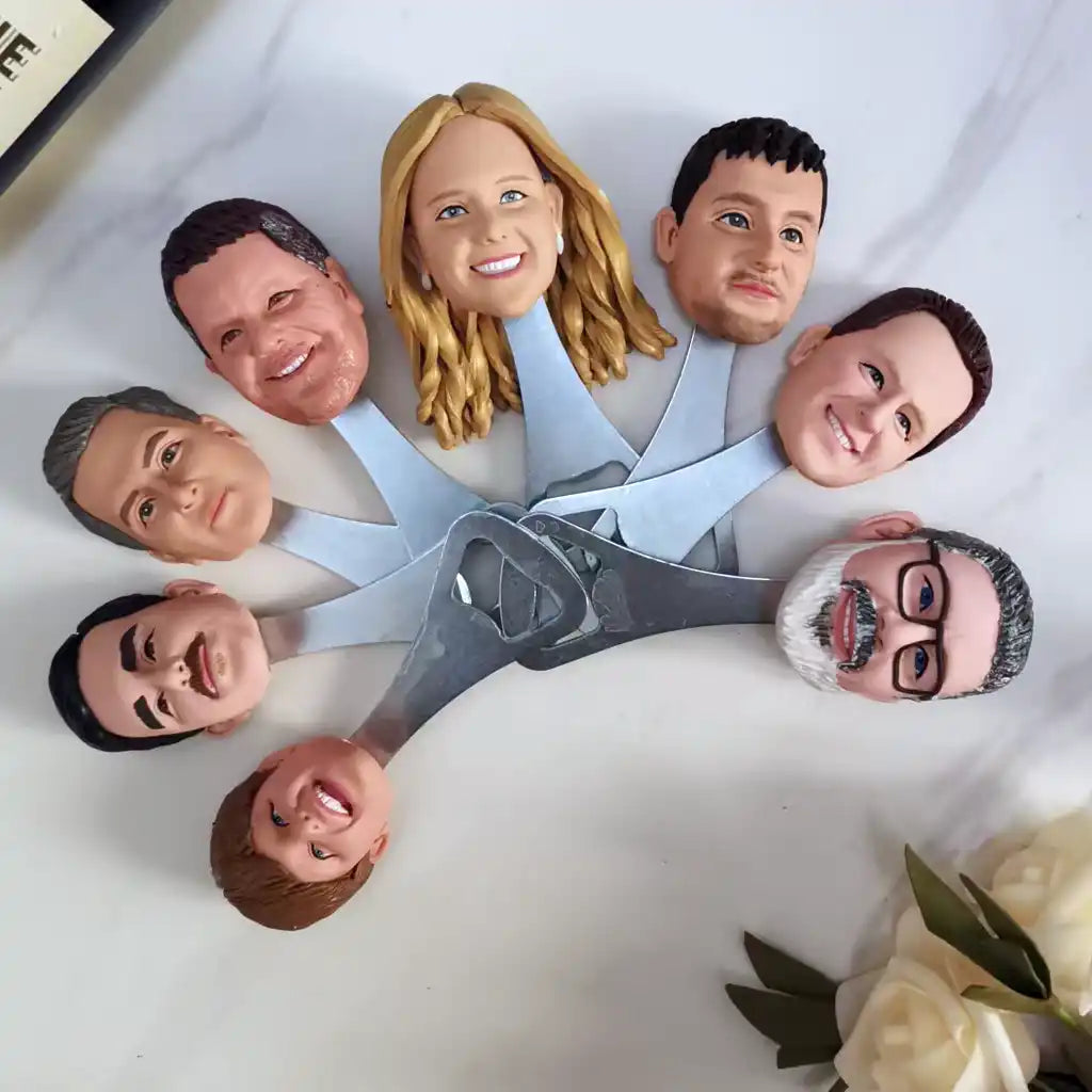 Custom bobblehead keychain of bottle opener 18, a portable and fun personalized accessory
