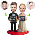 Pair of custom bobbleheads — couple set thumbnail
