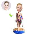 Custom surfer girl bobblehead personalized birthday gift handmade sports figurine