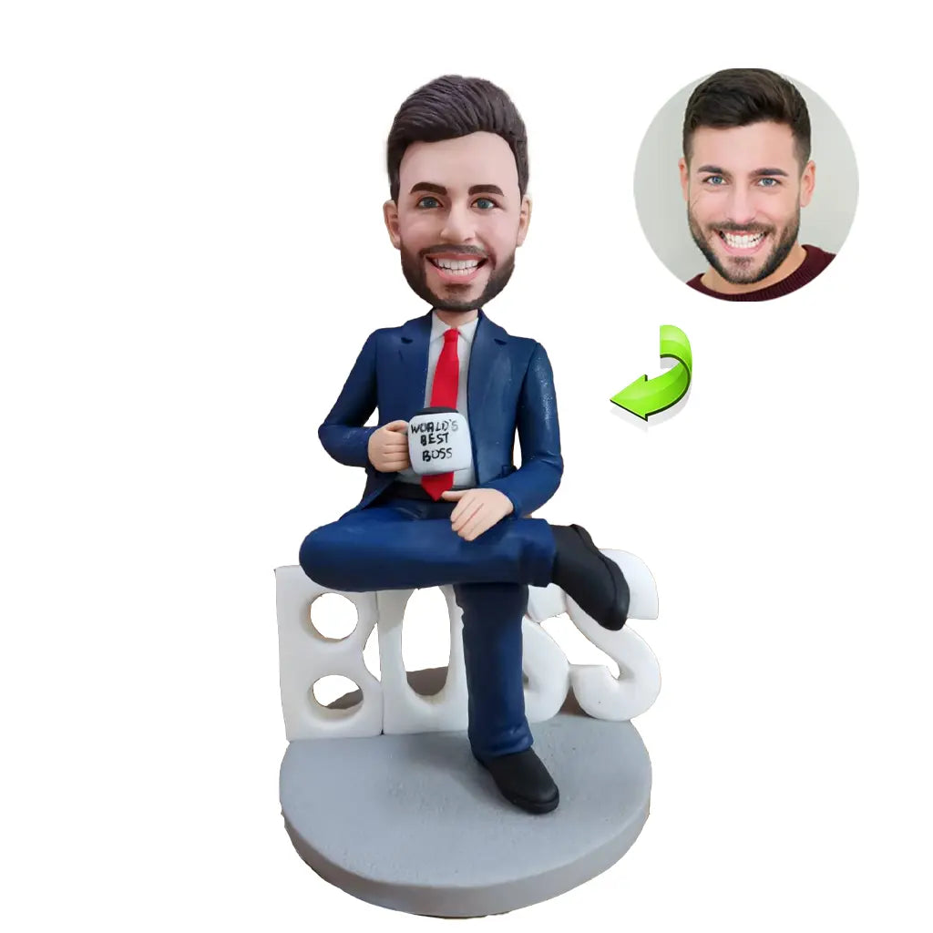 Custom best boss bobblehead personalized gift sculpture office appreciation award
