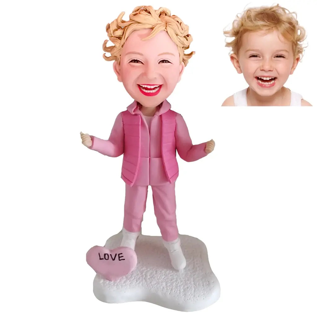 Kids custom bobblehead of kid 6, a fun and adorable personalized figurine for children