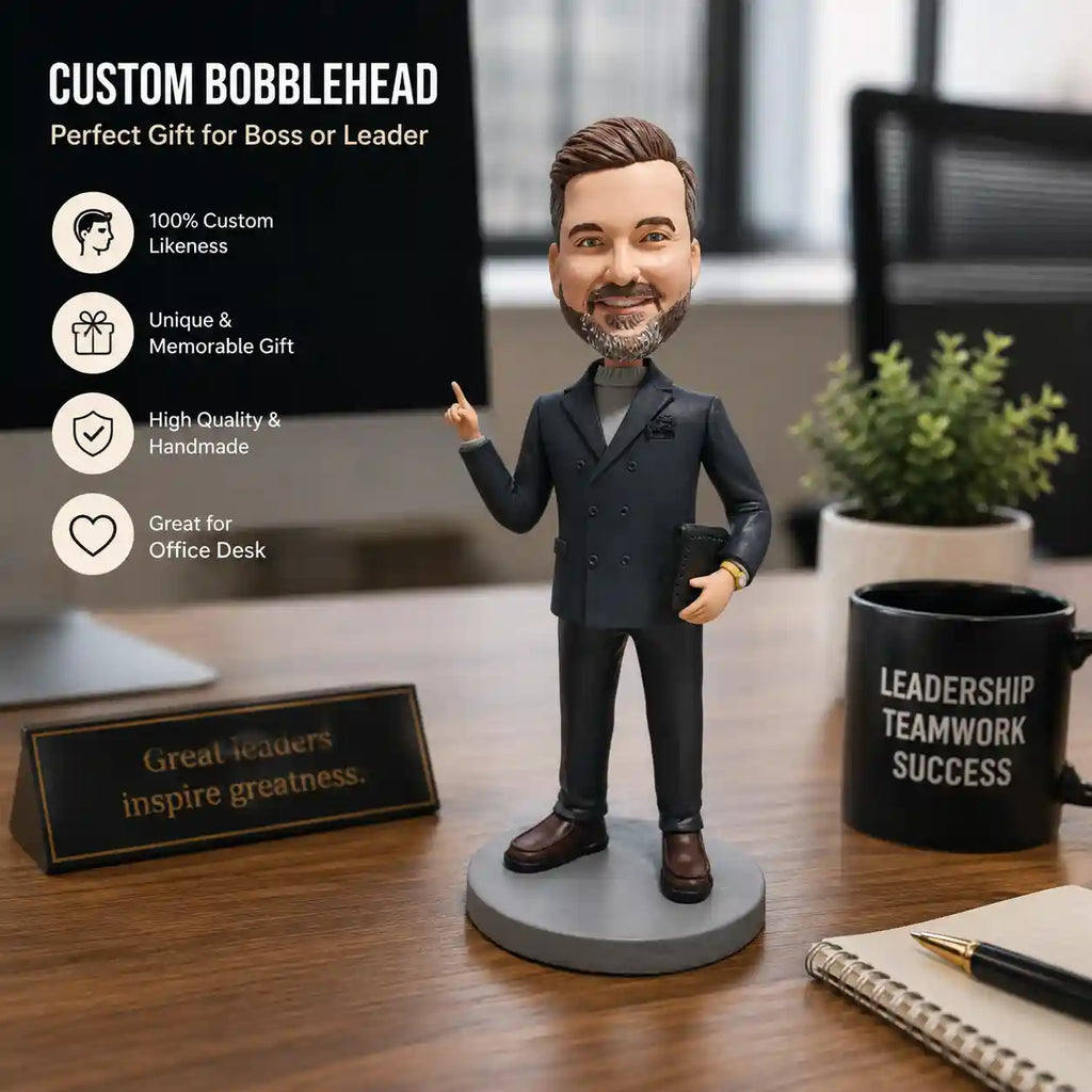 Custom No.1 Boss Bobblehead - Personalized Executive Leader Figurine From Photo