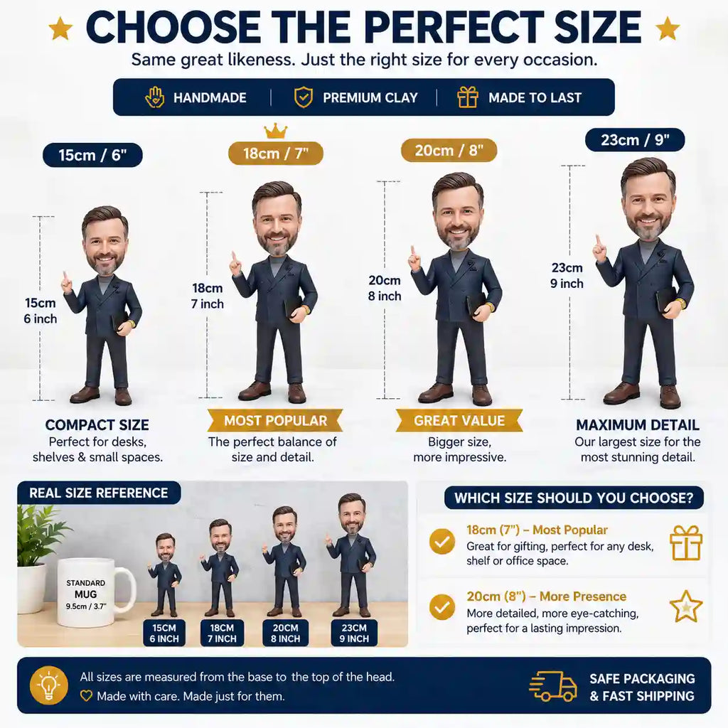 Custom No.1 Boss Bobblehead - Personalized Executive Leader Figurine From Photo