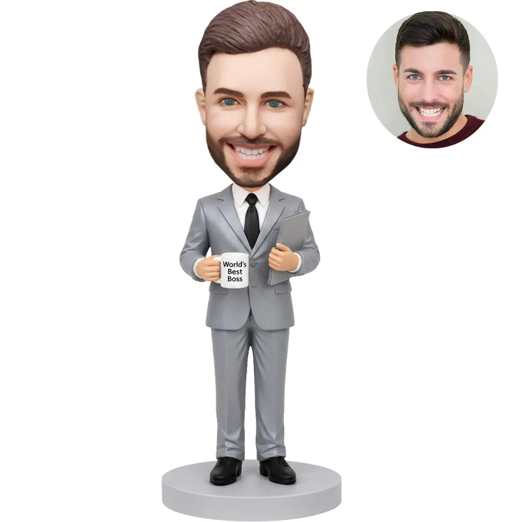 World's Best Boss Bobblehead - Custom Personalized Boss Day Gift from Photo