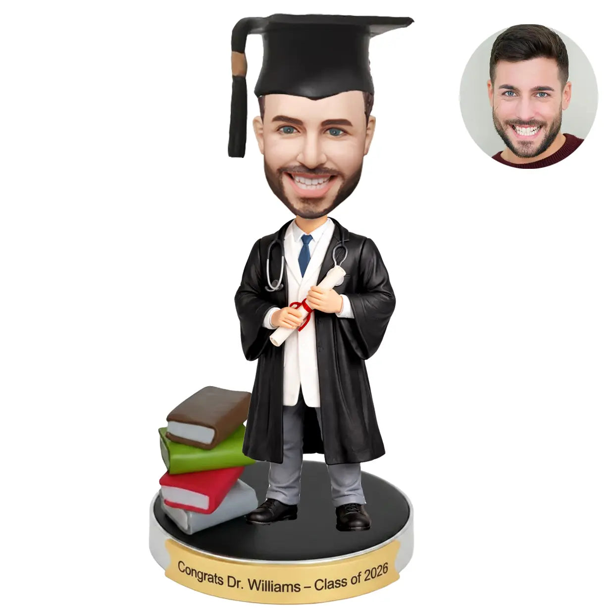 personalized medical school graduation bobblehead gift