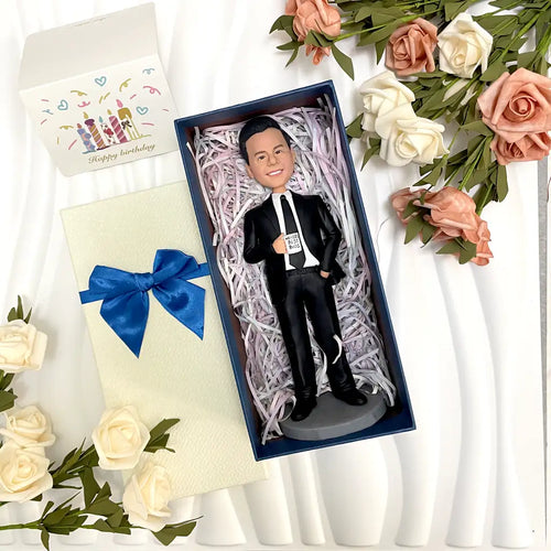Funny custom bobblehead of funny 33, a playful and humorous personalized figurine