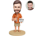 Custom Retirement Bobblehead for Men Beach Casual - Funny Retirement Gift for Him