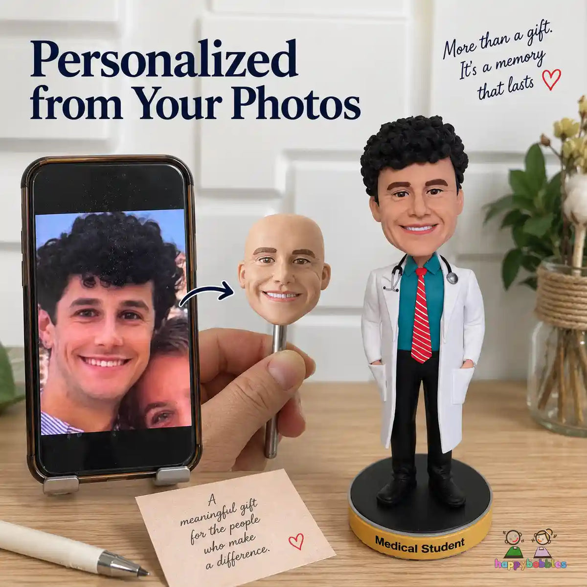 Personalized doctor bobblehead facial likeness from photo